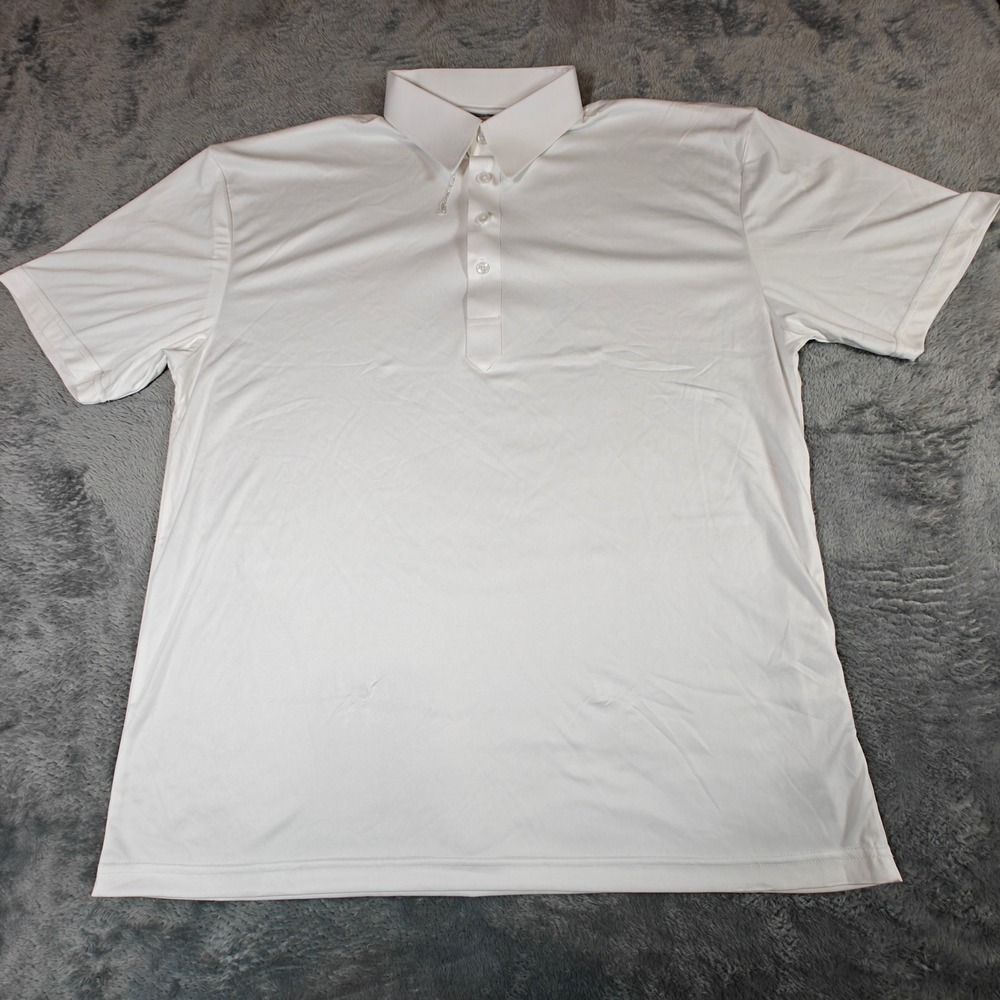 Collars & Co Dress Collar Polo Mens XL White Short Sleeve Performance Shirt 1072